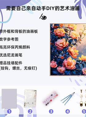【百花齐放】数字油画diy风景花卉填充手工绘画填涂色客厅装饰画