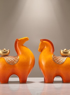 马上有钱a摆件招财客厅酒柜轻奢高档玄关装饰品乔迁礼物开业