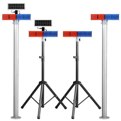 力骋水滴太阳能爆闪灯充电两用红蓝LED路口警示灯施工路障灯频闪 - 图3