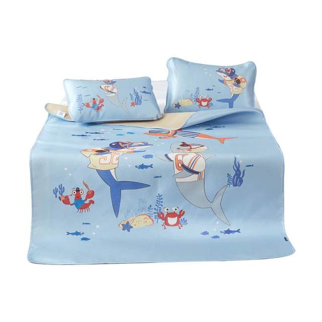 Mengjie baby ice silk mat Class A children's straps machine-washed mat sheets and bed sheets