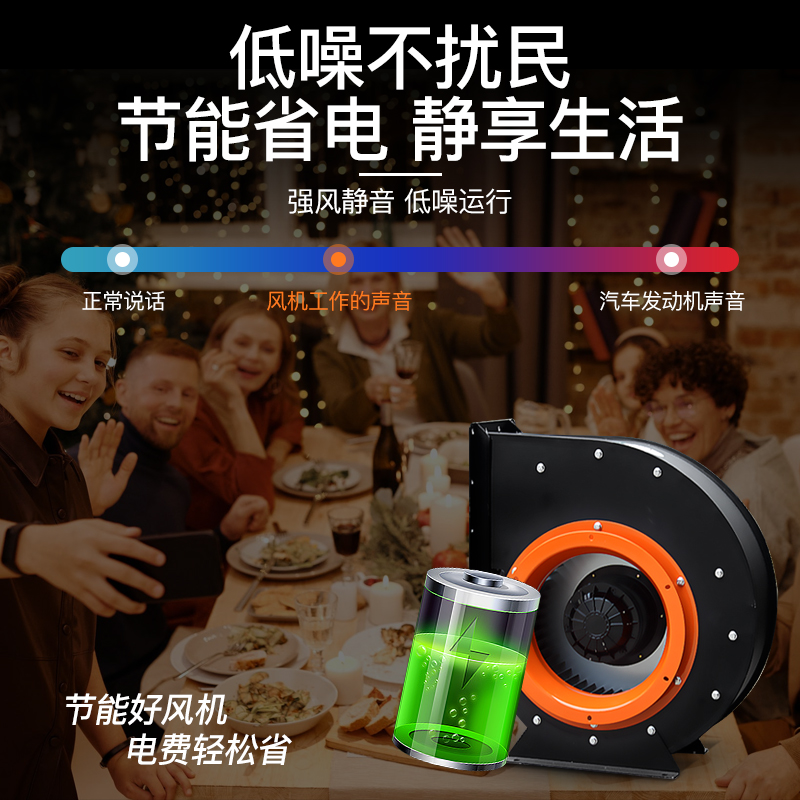 外转子离心风机220v工业排强力烟静音鼓风机厨房专用涡轮增压通风 - 图2
