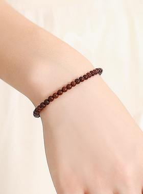 正宗印度小叶紫檀手串男老木料佛珠满金星老料檀木檀香Z木手链女