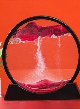 7寸流沙画摆件 创意新年礼品3d立体沙漏画装饰家居礼物
