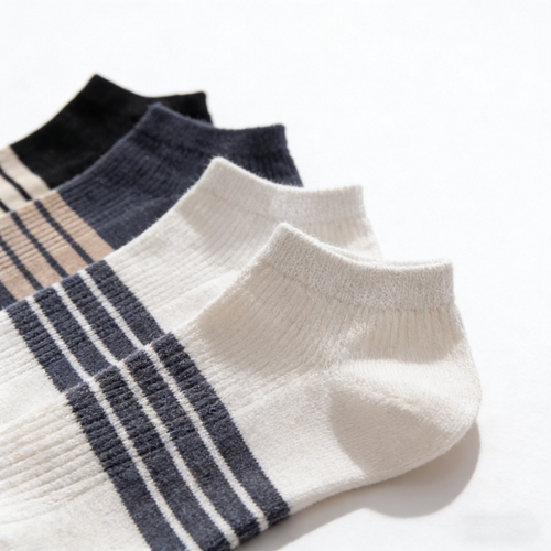 袜子男士短袜春夏薄款条纹百搭韩版低帮短筒吸汗防臭ins潮男船袜 - 图2