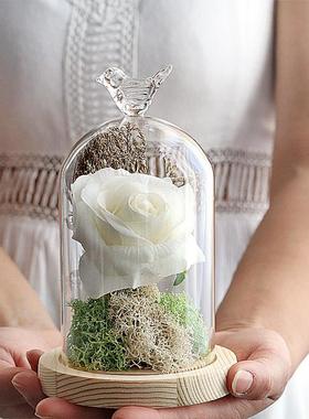 永生花干花玻璃罩工艺品创意家居客厅装饰品摆设新年生日结婚礼物
