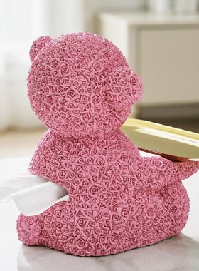 me摆件d熊纸巾盒动物托盘玄关收纳朋友节日送礼