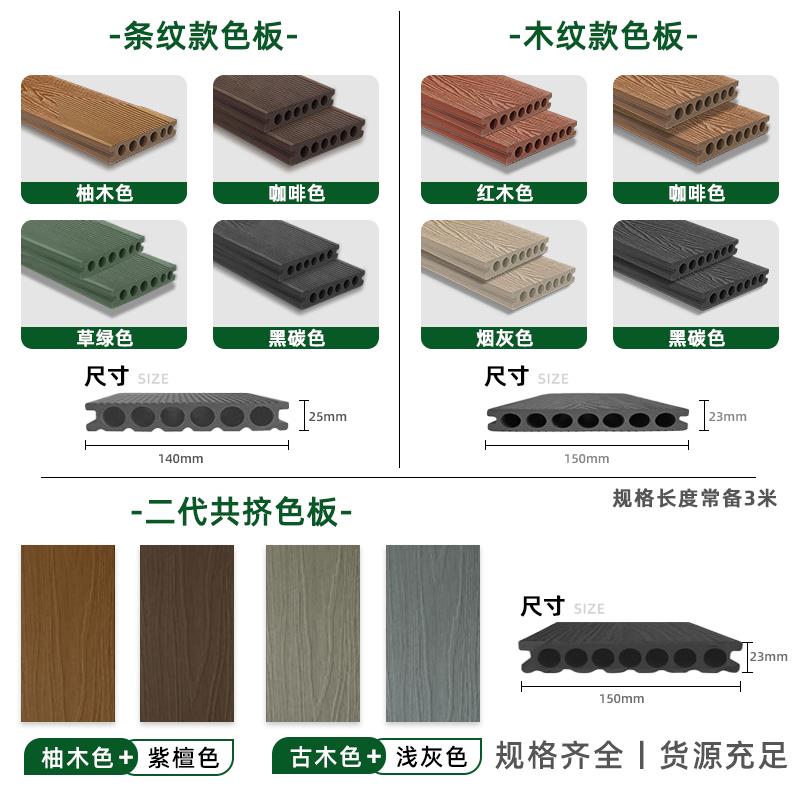 阳台户外塑木地板露台地面自铺共挤木塑地板新型承重防火自铺庭院 - 图0