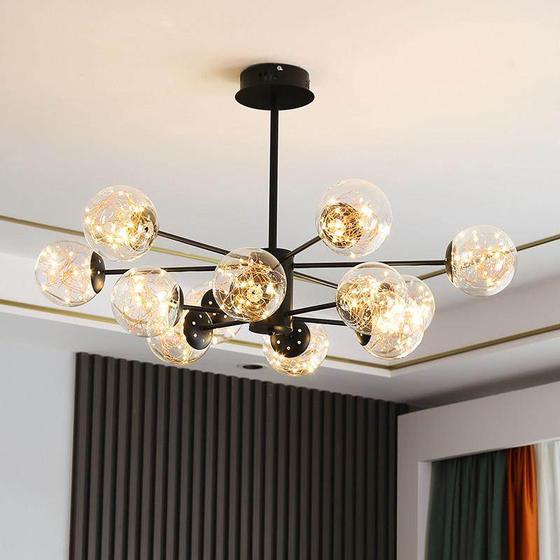 北欧满天星客厅吊灯2025年新款轻奢网红水晶球魔豆卧室灯具套餐,淘宝优惠券,粉丝福利购,淘宝优惠卷