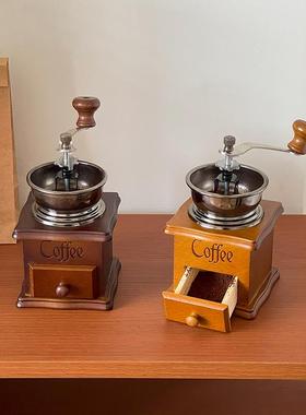 欧式手摇咖啡机摆件客厅桌面高级感茶台房间装饰品乔迁新居礼物小