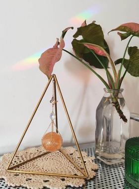 水晶球底座定制桌面摆件客厅玄关装饰品黄铜桌面风铃梦幻礼物创意