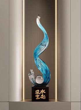 风生水起落地摆件客厅轻奢高档玄关壁龛电视柜装饰品乔迁新居礼物