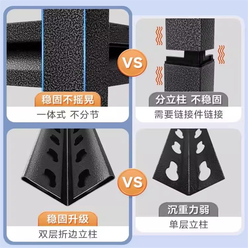 家用仓库超市货架冷轧钢收纳架厨房杂物架阳台碳钢金属.储物置物 - 图2