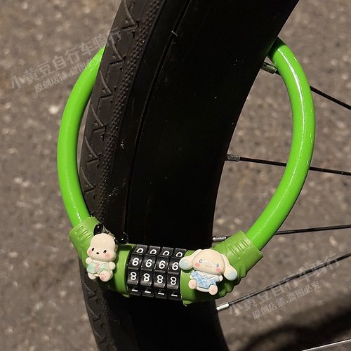玩具总动员自行车密码锁卡通防盗锁公路车儿童单车自行车锁钢缆锁 - 图3