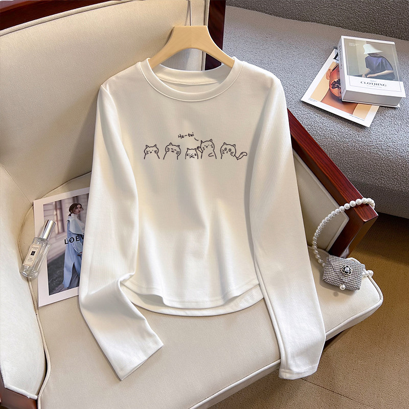 正肩长袖T恤女2026秋冬新款叠穿内搭小个子显瘦短款打底衫,淘宝优惠券,粉丝福利购,淘宝优惠卷