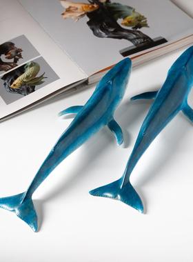 古铜官《蓝鲸》鲸鱼铜摆件 铜工艺品 客厅电视柜办公桌家居装饰品