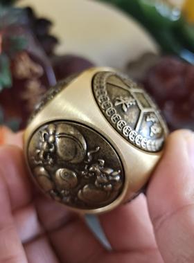 纯黄铜六面转转钱手把件时来运转办公工作解压玩球八方来财