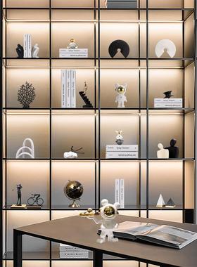 新中式轻奢高档家居装饰品摆件书柜客厅办公室展示柜软装工艺品