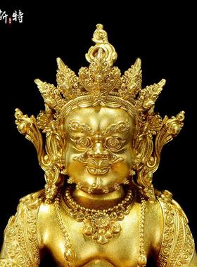 欧斯特《黄财神小铜像》家用随身五路财神像 铜鎏金雕花中式摆件