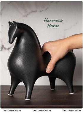 HERMOSO 小号红色马摆件陶瓷酒柜装饰品玄关北欧乔迁新居礼物送礼