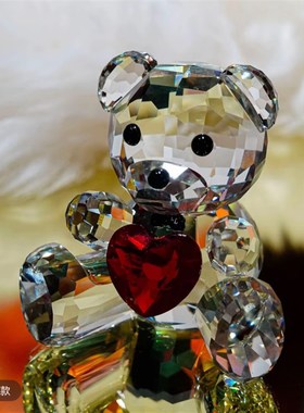 水晶熊礼盒K9装饰摆件送A女友生日礼物桌面卧室高档礼品