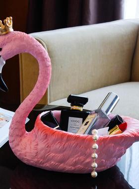 乔迁新居礼品北欧轻奢创意家居装饰纸巾盒火烈鸟客厅摆件大型落地