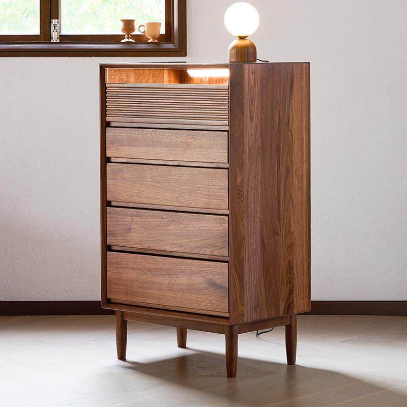 北美黑胡桃木五斗柜卧室实木收纳柜抽屉柜首饰柜子客厅立柜储物柜,淘宝优惠券,粉丝福利购,淘宝优惠卷