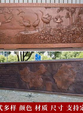玻璃纤维彷铜人铸铜砂岩浮雕红色文化雕塑定制园林校园别墅外墙壁