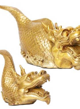 杨铜记厂家铜器铜螭吻 铜龙鱼 摆件鸱尾鸱吻龙头鱼吻兽