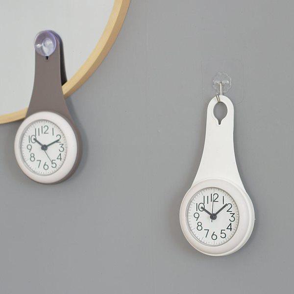 北欧简约浴室钟厨房防水静音家用吸盘钟表挂墙创意个性迷你小挂钟,淘宝优惠券,粉丝福利购,淘宝优惠卷