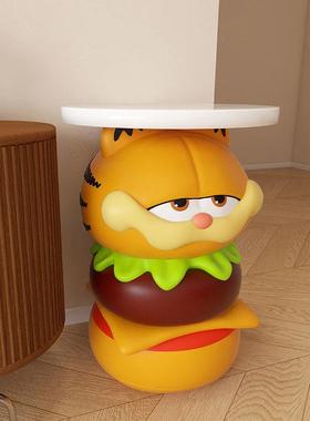 大加菲猫汉堡周边客厅沙发电视柜旁边几落地床头柜小桌子装饰摆饰