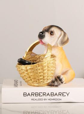 创意狗摆件放钥匙收纳盒动物玄关茶几客厅动物猪装饰品置物乔迁