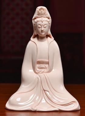 戴玉堂陶瓷观音小佛像客厅供奉家用车载装饰摆件自在观世音菩萨像