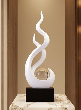 现代简约轻奢风生水起高级感摆件客厅办公室前台酒U柜电视柜装饰
