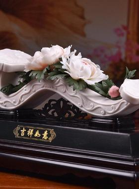 东方泥土《吉祥如意》陶瓷平安如意摆件客厅书房乔迁新居开业礼物