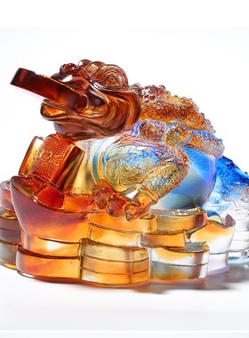 琉璃招财金蟾工艺品礼品摆件商务公司开业前台定制房间布置摆设