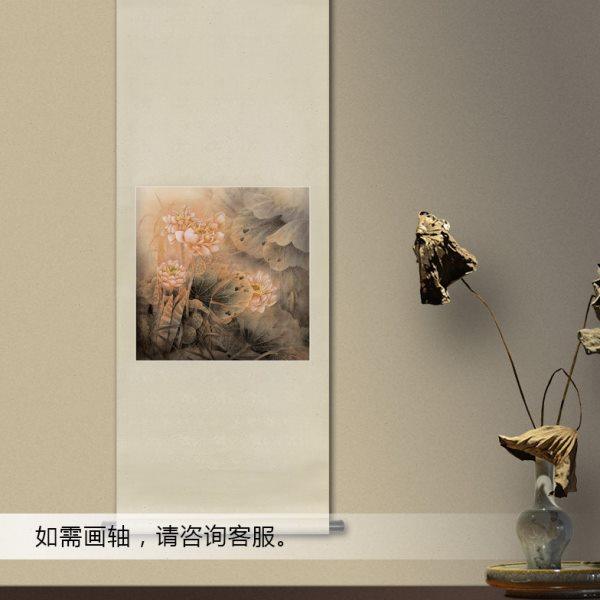 斗方工笔花鸟国画富贵牡丹荷花玄关办公室书房新中式挂画装饰画框,淘宝优惠券,粉丝福利购,淘宝优惠卷