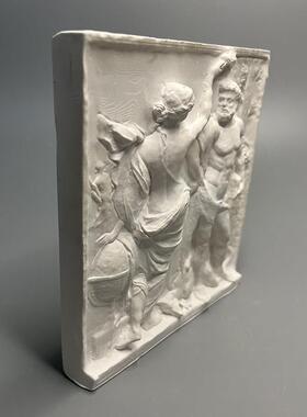 北欧复古罗马大力神雕塑石膏像平面浮雕艺术品桌面摆件扩香石礼品