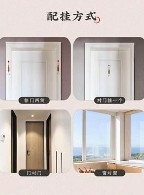 黄铜加厚五帝钱门对门挂件 压门槛镇宅铜钱 随身携带招财配饰挂绳