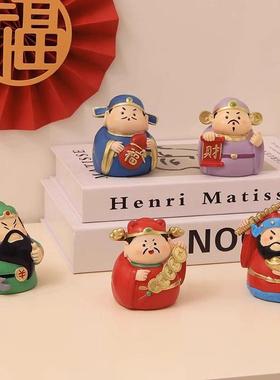 五路财神爷摆件各路神仙家用办公室家居饰品招财发财乔迁之喜入宅