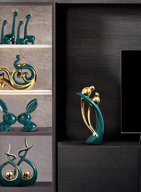 陶瓷工艺品鸟摆件客厅家居电视柜玄关酒柜博古架创意现代轻奢装饰