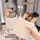 Desktop cosmetic storage box rotating makeup brush storage bucket high-value pen holder storage with lid makeup brush bucket