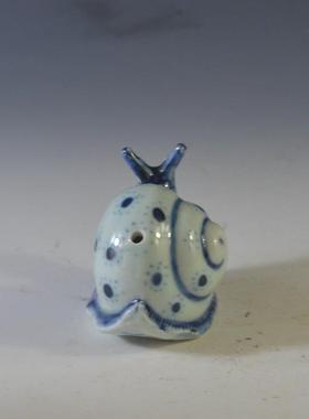 仿古瓷器 复古民国风格 青花蜗牛水滴 砚滴 古董古玩老货旧货收藏