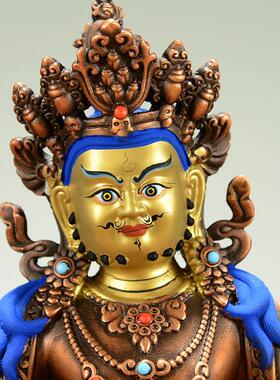 闯隆紫铜鎏金《黄财神》铜像精工雕五路财神爷 铜器雕像10寸摆件