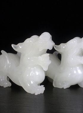 天然阿富汗玉石貔貅摆件书房客厅办公室玄关进宅开业装饰礼品