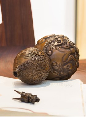 铜韵堂龙头貔貅铜葫芦摆件开口家居桌面摆设办公室装饰品送礼领导