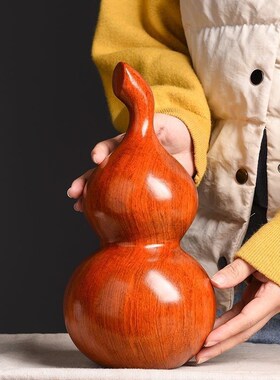花梨木雕葫芦摆件福禄实木客厅装饰工艺品手把件桌面小摆件送礼