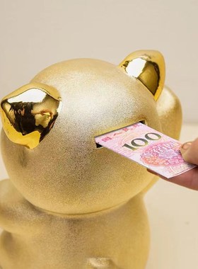 创意金猪平安喜乐存钱罐摆件新年家里客厅摆设电视柜玄关装饰品花