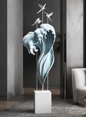 客厅大型落地摆件玄关电视柜沙发旁边轻奢家居装饰品乔迁开业礼物