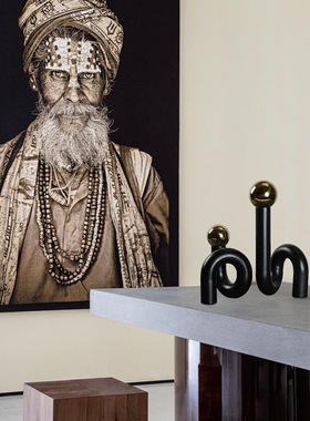 样板房别墅书房书桌金属球摆件北欧美式摆件装饰品艺术家居工艺品