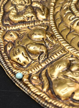 新款多款尼泊尔手工制作纯铜十相自在十二生肖牌浮雕修行法器摆件